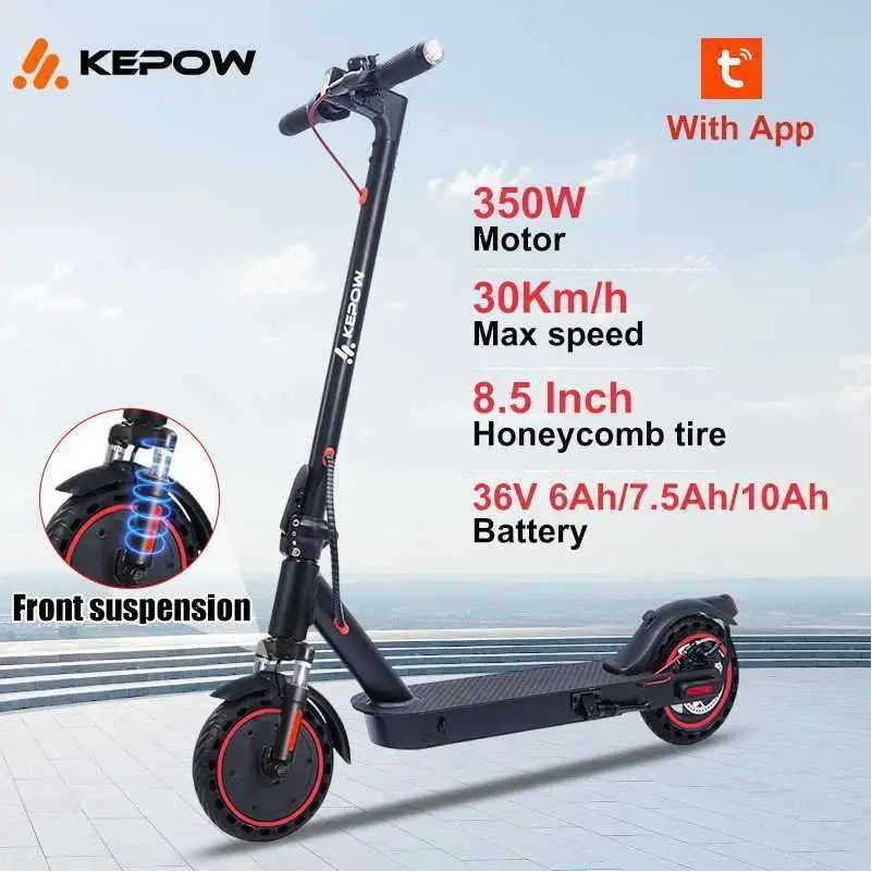 Trottinette Électrique KEPOW E9Pro 2025 6Ah - Noir 8,5" 